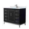 Custom image for Black with Brushed Nickel Trim / White Carrara Marble / No Mirror