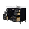 Custom image for Black with Brushed Nickel Trim / White Cultured Marble / No Mirror