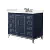 Custom image for Dark Blue with Brushed Nickel Trim / Carrara Cultured Marble / No Mirror
