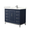 Custom image for Dark Blue with Brushed Nickel Trim / Giotto Quartz / No Mirror