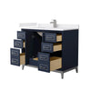 Custom image for Dark Blue with Brushed Nickel Trim / White Cultured Marble / No Mirror