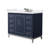 Custom image for Dark Blue with Brushed Nickel Trim / White Cultured Marble / No Mirror