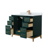 Custom image for Green with Satin Bronze Trim / White Carrara Marble / No Mirror