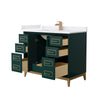 Custom image for Green with Satin Bronze Trim / White Cultured Marble / No Mirror