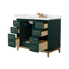 Custom image for Green with Satin Bronze Trim / White Quartz / No Mirror
