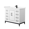 Custom image for White with Matte Black Trim / Carrara Cultured Marble / No Mirror