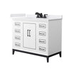 Custom image for White with Matte Black Trim / White Cultured Marble / No Mirror