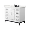 Custom image for White with Matte Black Trim / White Quartz / No Mirror