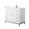 Custom image for White with Brushed Nickel Trim / Carrara Cultured Marble / No Mirror