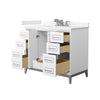 Custom image for White with Brushed Nickel Trim / Carrara Cultured Marble / No Mirror