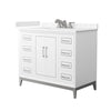 Custom image for White with Brushed Nickel Trim / Carrara Cultured Marble / No Mirror