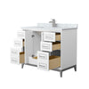 Custom image for White with Brushed Nickel Trim / White Carrara Marble / No Mirror