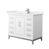 Custom image for White with Brushed Nickel Trim / White Quartz / No Mirror