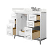 Custom image for White with Brushed Nickel Trim / White Quartz / No Mirror