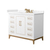 Custom image for White with Satin Bronze Trim / Carrara Cultured Marble / No Mirror
