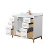 Custom image for White with Satin Bronze Trim / White Carrara Marble / No Mirror