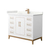 Custom image for White with Satin Bronze Trim / Giotto Quartz / No Mirror