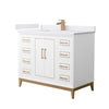 Custom image for White with Satin Bronze Trim / White Cultured Marble / No Mirror