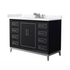 Custom image for Black with Brushed Nickel Trim / Carrara Cultured Marble / No Mirror