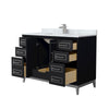 Custom image for Black with Brushed Nickel Trim / White Carrara Marble / No Mirror