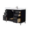 Custom image for Black with Brushed Nickel Trim / White Cultured Marble / No Mirror