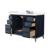 Custom image for Dark Blue with Brushed Nickel Trim / Carrara Cultured Marble / No Mirror