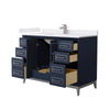 Custom image for Dark Blue with Brushed Nickel Trim / White Cultured Marble / No Mirror