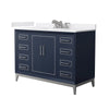 Custom image for Dark Blue with Brushed Nickel Trim / White Cultured Marble / No Mirror