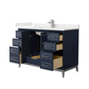 Custom image for Dark Blue with Brushed Nickel Trim / White Quartz / No Mirror