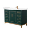 Custom image for Green with Satin Bronze Trim / Carrara Cultured Marble / No Mirror