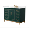 Custom image for Green with Satin Bronze Trim / Carrara Cultured Marble / No Mirror