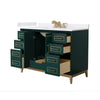 Custom image for Green with Satin Bronze Trim / White Cultured Marble / No Mirror