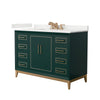 Custom image for Green with Satin Bronze Trim / White Quartz / No Mirror