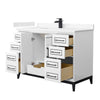Custom image for White with Matte Black Trim / Carrara Cultured Marble / No Mirror