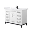 Custom image for White with Matte Black Trim / White Cultured Marble / No Mirror