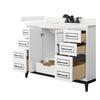 Custom image for White with Matte Black Trim / White Quartz / No Mirror