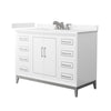 Custom image for White with Brushed Nickel Trim / Carrara Cultured Marble / No Mirror
