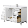 Custom image for White with Brushed Nickel Trim / White Cultured Marble / No Mirror