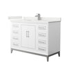 Custom image for White with Brushed Nickel Trim / White Quartz / No Mirror