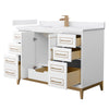 Custom image for White with Satin Bronze Trim / White Cultured Marble / No Mirror