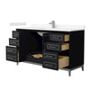 Custom image for Black with Brushed Nickel Trim / Carrara Cultured Marble / No Mirror