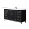 Custom image for Black with Brushed Nickel Trim / Carrara Cultured Marble / No Mirror