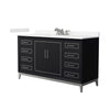 Custom image for Black with Brushed Nickel Trim / Carrara Cultured Marble / No Mirror