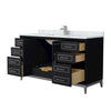 Custom image for Black with Brushed Nickel Trim / White Carrara Marble / No Mirror