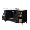 Custom image for Black with Brushed Nickel Trim / White Cultured Marble / No Mirror