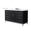 Custom image for Black with Brushed Nickel Trim / White Cultured Marble / No Mirror