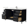 Custom image for Black with Brushed Nickel Trim / White Quartz / No Mirror