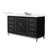 Custom image for Black with Brushed Nickel Trim / White Quartz / No Mirror