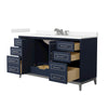 Custom image for Dark Blue with Brushed Nickel Trim / Carrara Cultured Marble / No Mirror