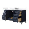 Custom image for Dark Blue with Brushed Nickel Trim / White Cultured Marble / No Mirror